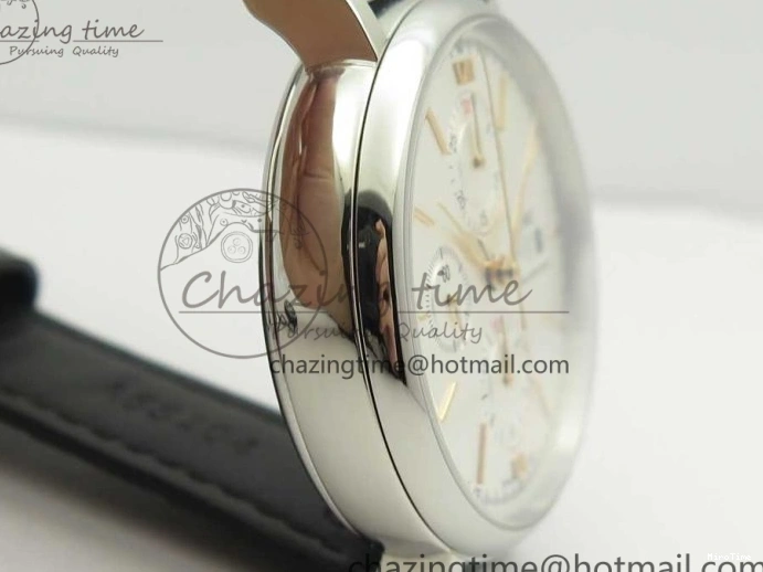 MIROTIME 0327 Snug Portofino IW391022 SS ZK 1:1 Best Edition White Dial Gold Markers On Black Leather Strap A 7130